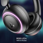 boAt Rockerz 480, RGB LEDs,6 Light Modes, 40mm Drivers,Beast Mode, 60H Battery, ENx Tech, Stream Ad Free Music via App Support, Bluetooth Headphones, Wireless Over Ear Headphone with Mic (Black Sabre) - Image 5